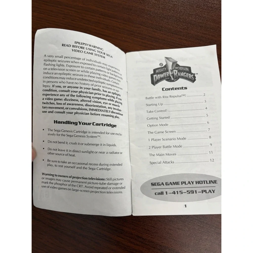 Mighty Morphin Power Rangers - Instruction Booklet Manual Only (Sega Genesis)